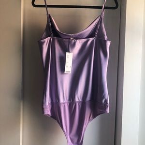 Purple satin bodysuit